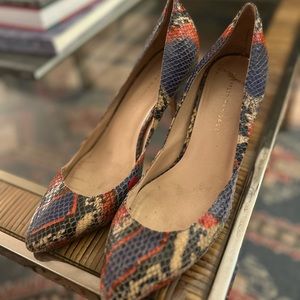 Loeffler Randall snakeskin pumps